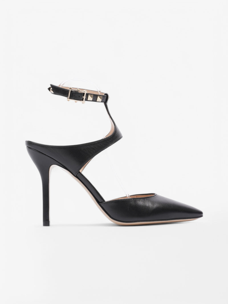  Valentino Rockstud Heels 100 Black Leather EU 39 UK 6