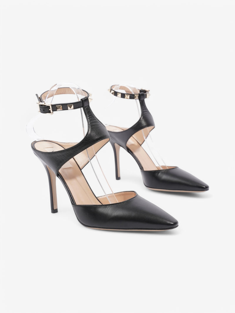  Valentino Rockstud Heels 100 Black Leather EU 39 UK 6