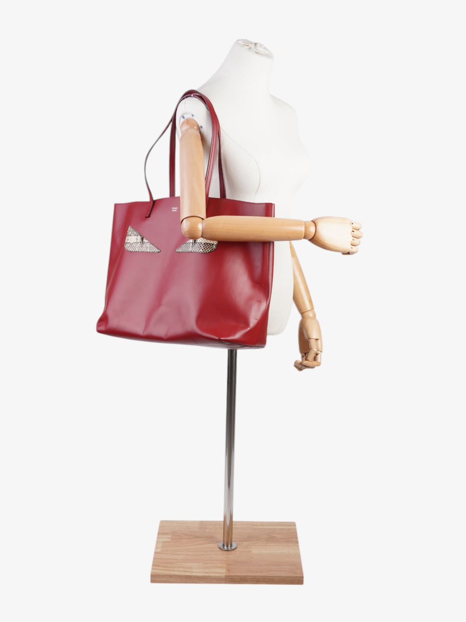 Fendi Monster Eye Tote Red / Snake Leather Image 2