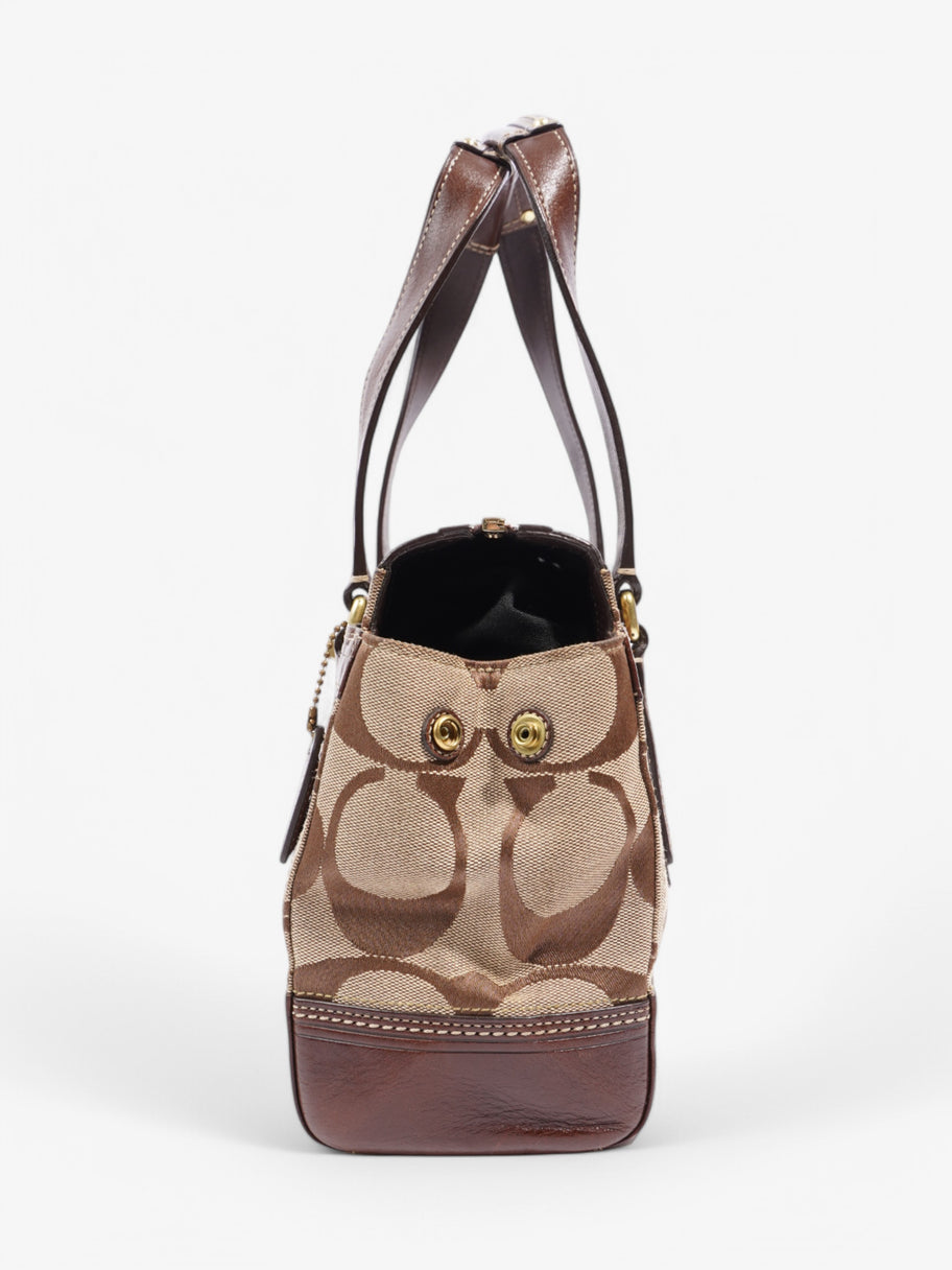 Coach Top Handle Bag Beige / Brown Canvas Image 3