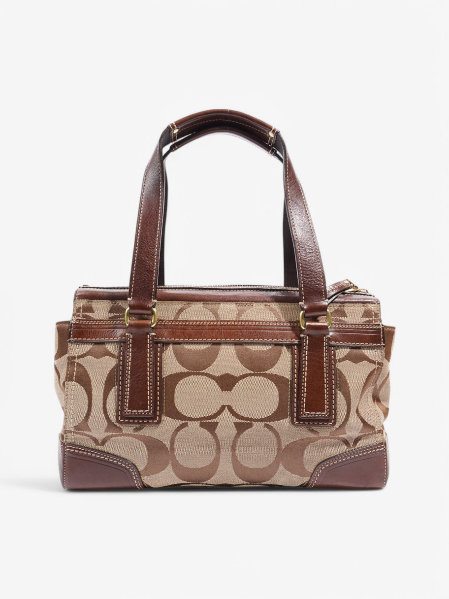 Coach Top Handle Bag Beige / Brown Canvas Image 4