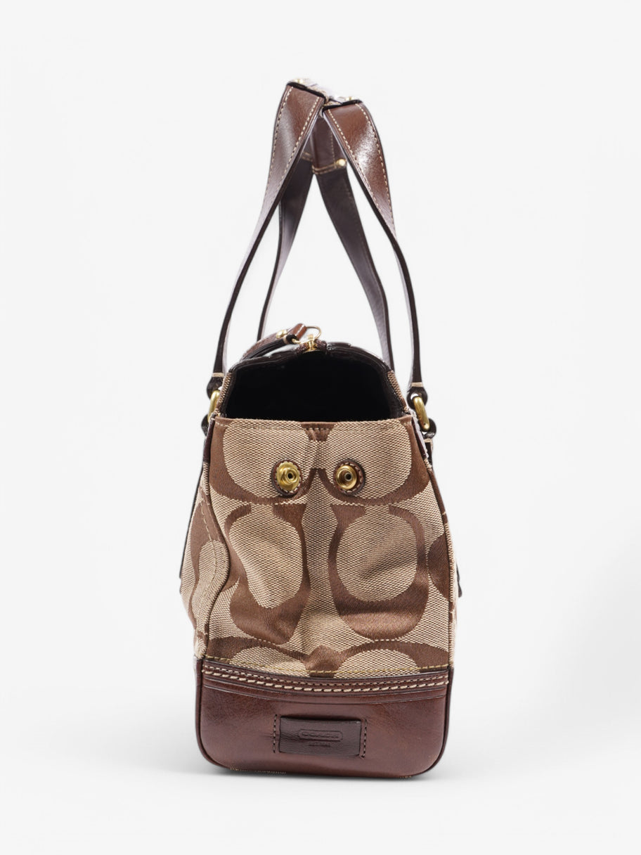 Coach Top Handle Bag Beige / Brown Canvas Image 5