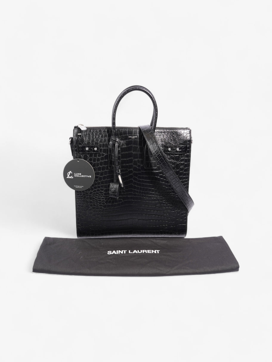 Saint Laurent Sac De Jour Black Embossed Leather North/South Image 9