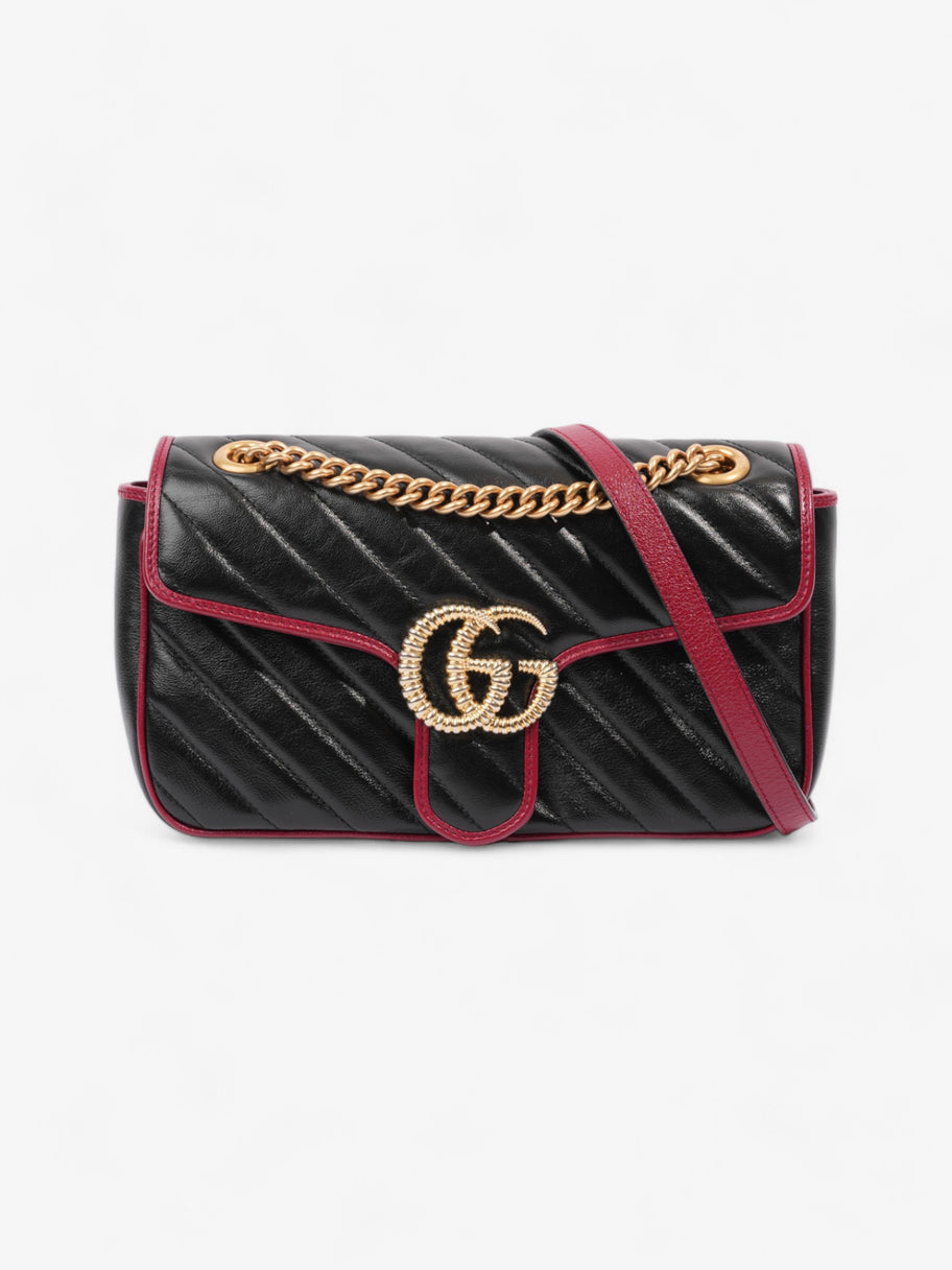 Gucci GG Marmont Flap Black / Red Leather Small Image 1