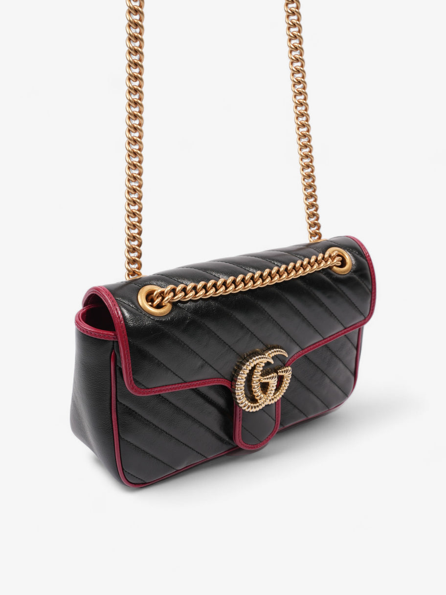 Gucci GG Marmont Flap Black / Red Leather Small Image 7