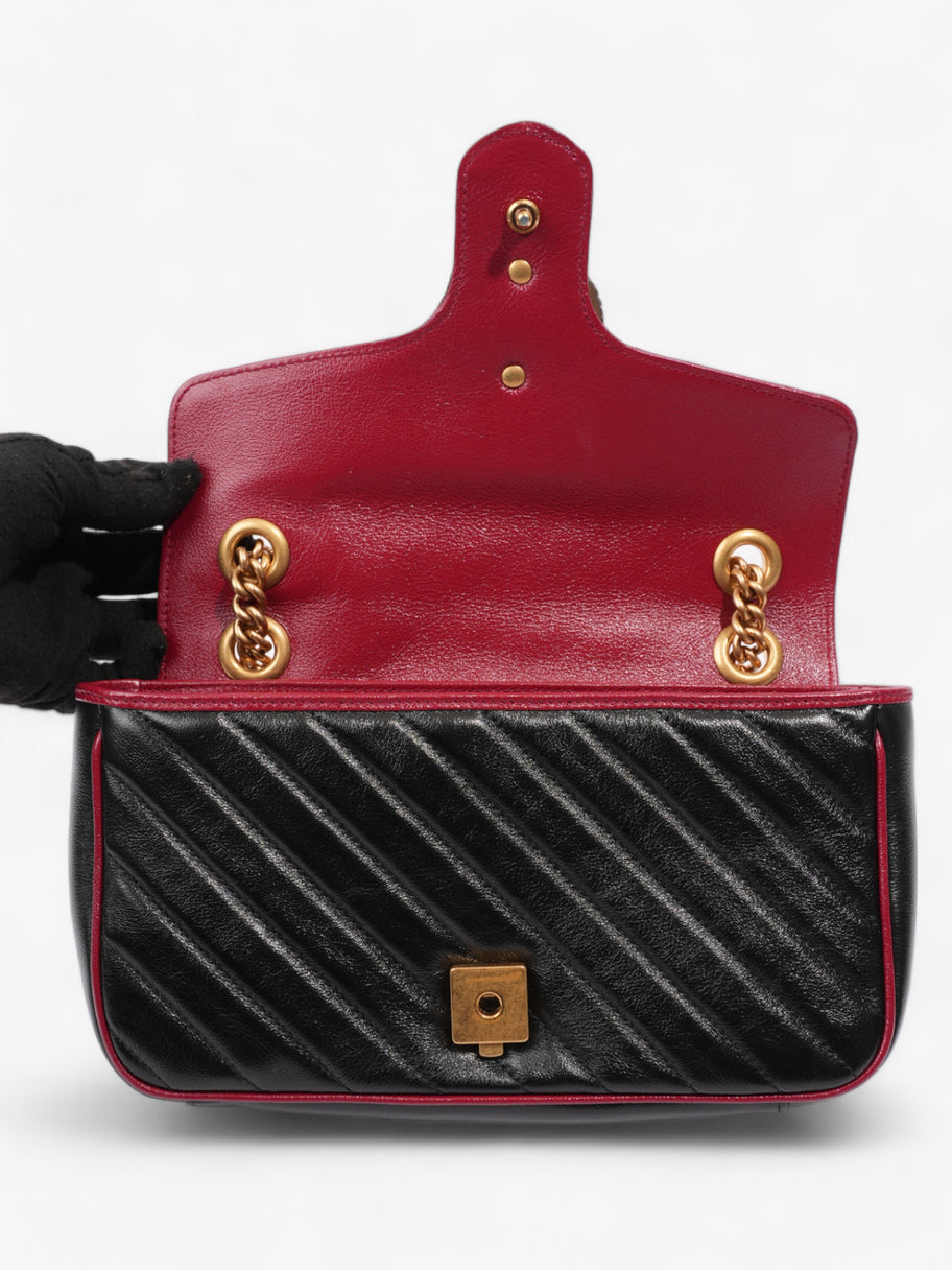 Gucci GG Marmont Flap Black / Red Leather Small Image 8