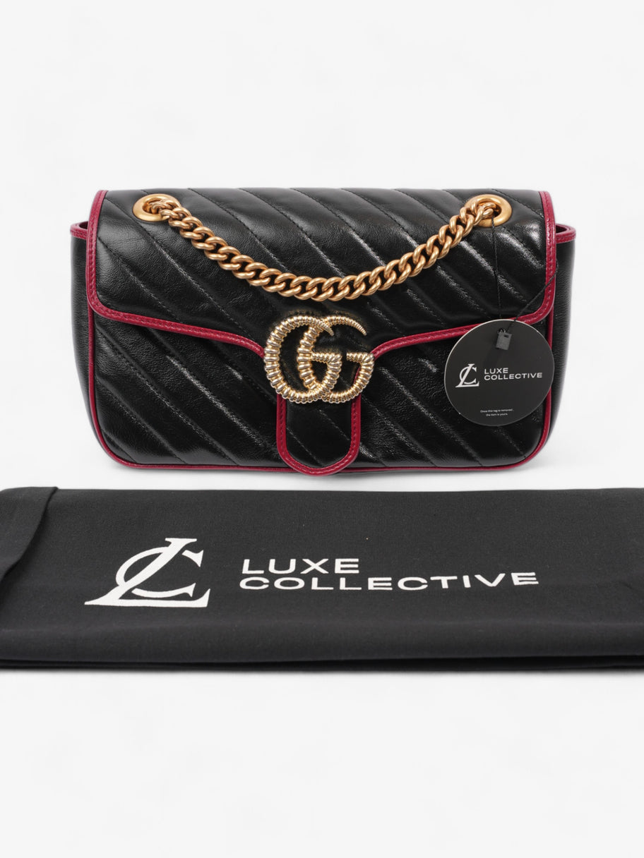 Gucci GG Marmont Flap Black / Red Leather Small Image 10