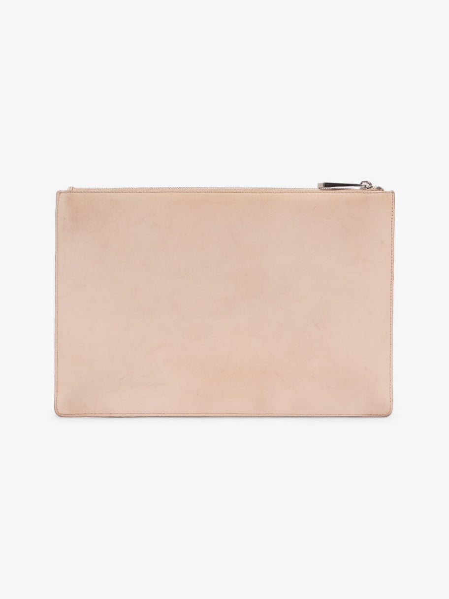 Givenchy Logo Zip Pouch Beige / Black Leather Image 4