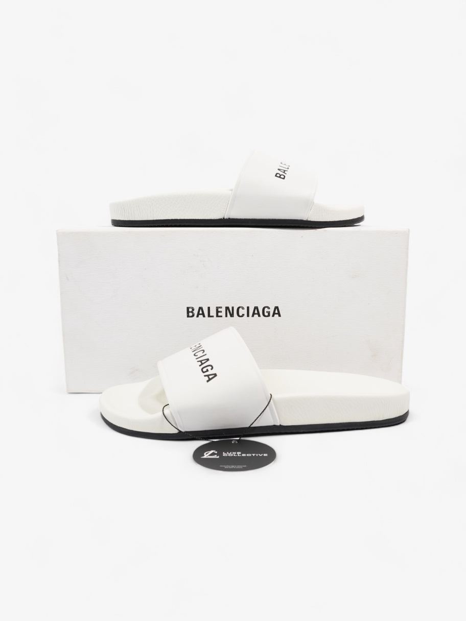 Balenciaga Logo Slider White / Black Nappa Leather EU 40 UK 7 Image 10