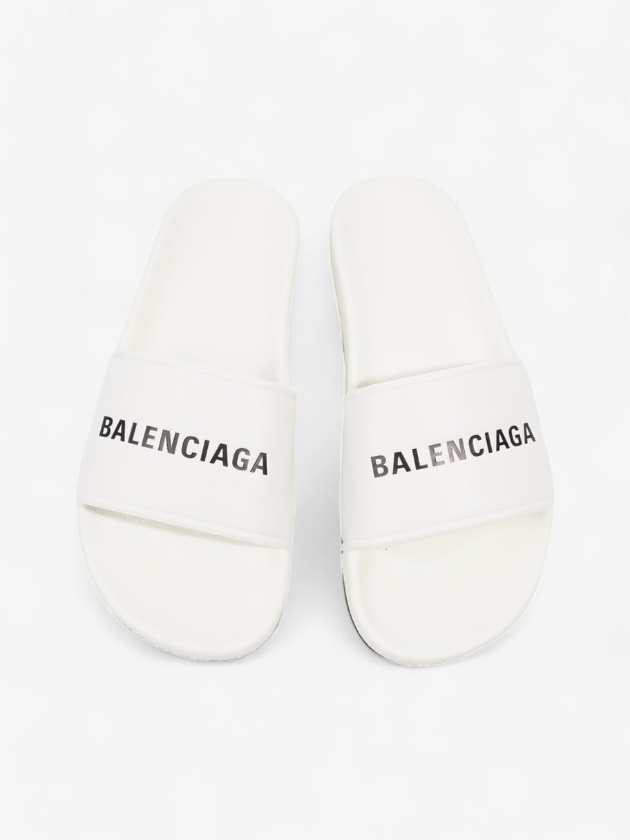 Balenciaga Logo Slider White / Black Nappa Leather EU 40 UK 7 Image 8