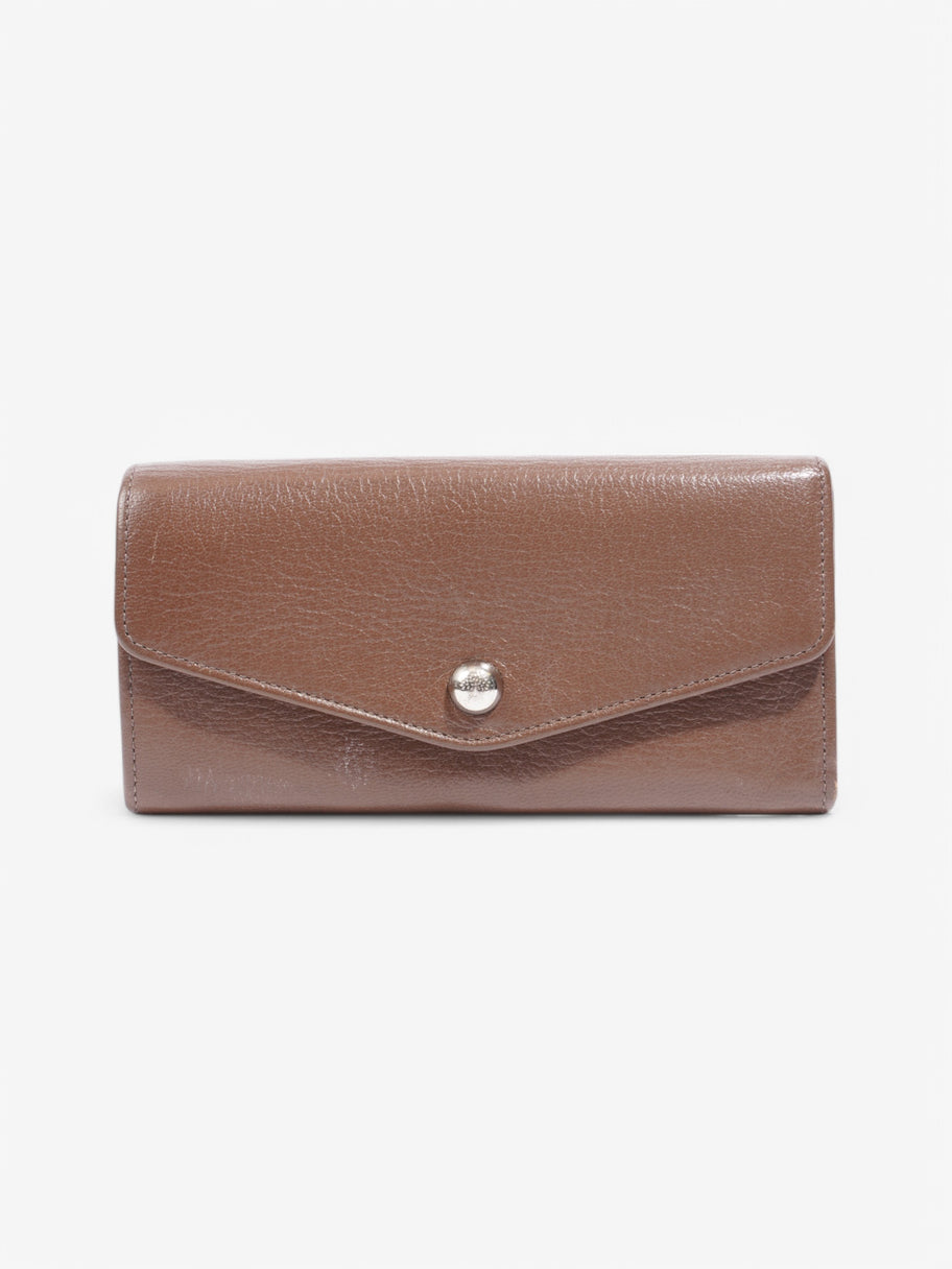 Mulberry Dome Rivet Continental Wallet Taupe Goatskin Leather Image 1