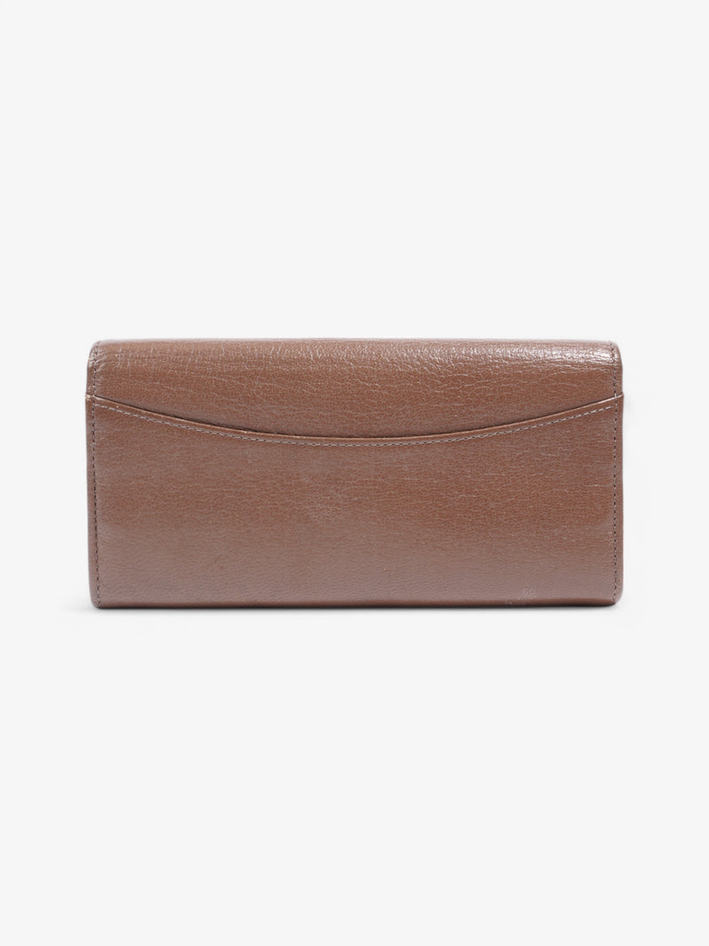  Mulberry Dome Rivet Continental Wallet Taupe Goatskin Leather