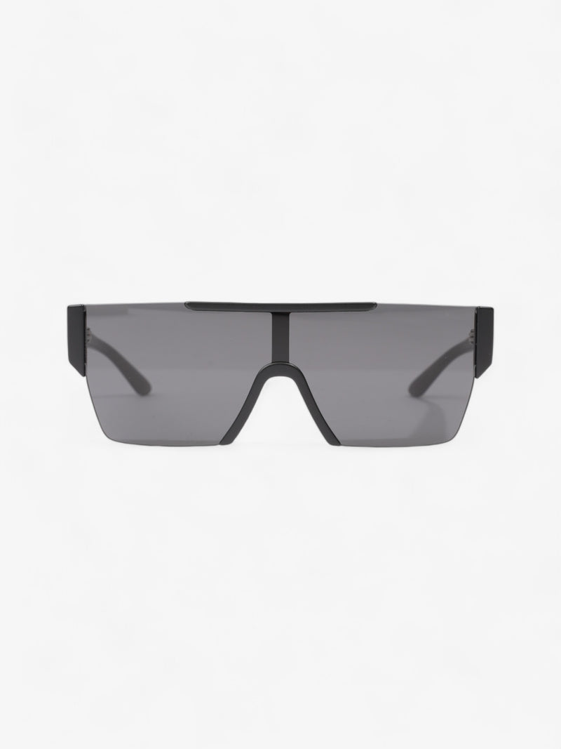  Burberry Shield-Frame Sunglasses Black Acetate 140mm