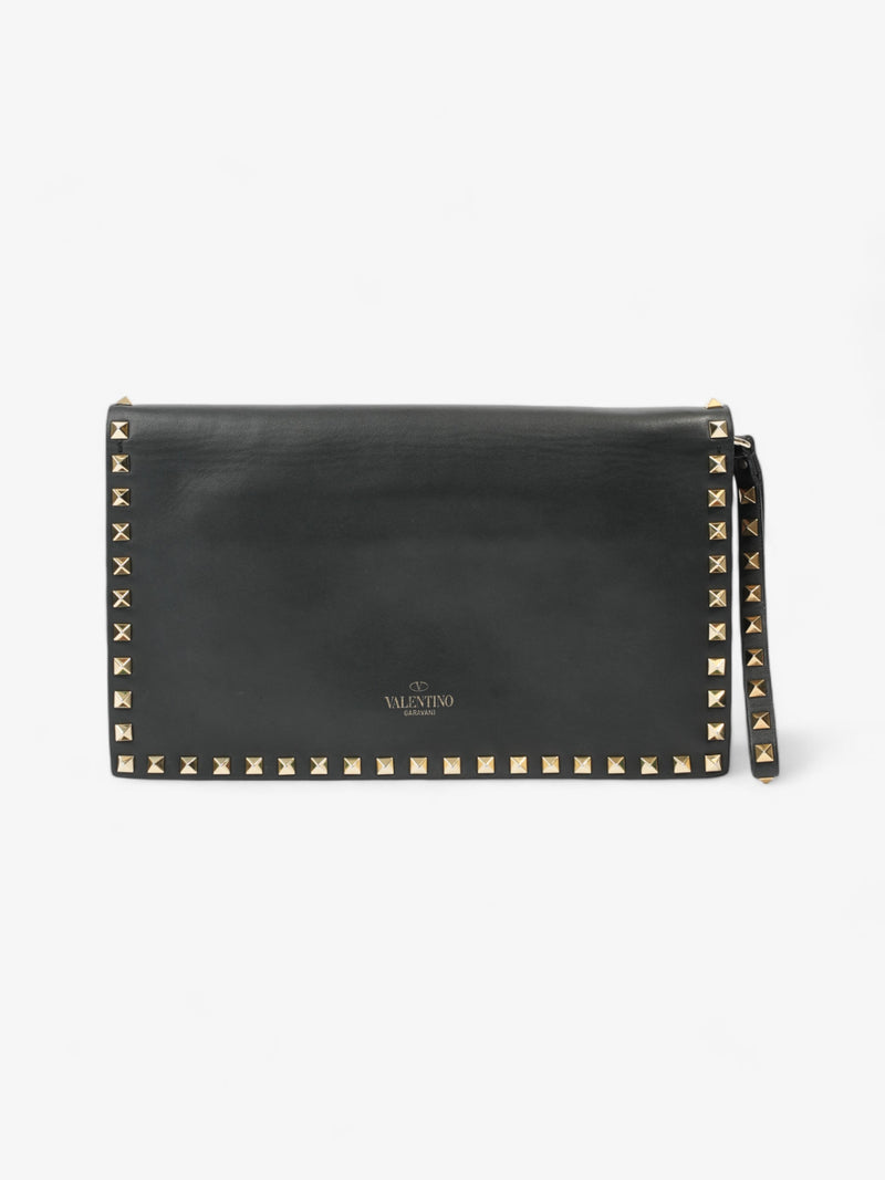  Valentino Rockstud Wristlet Black Leather