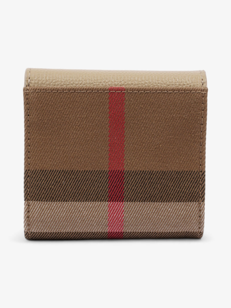  Burberry Fold Triangular Flap Wallet Nova Check / Beige Canvas