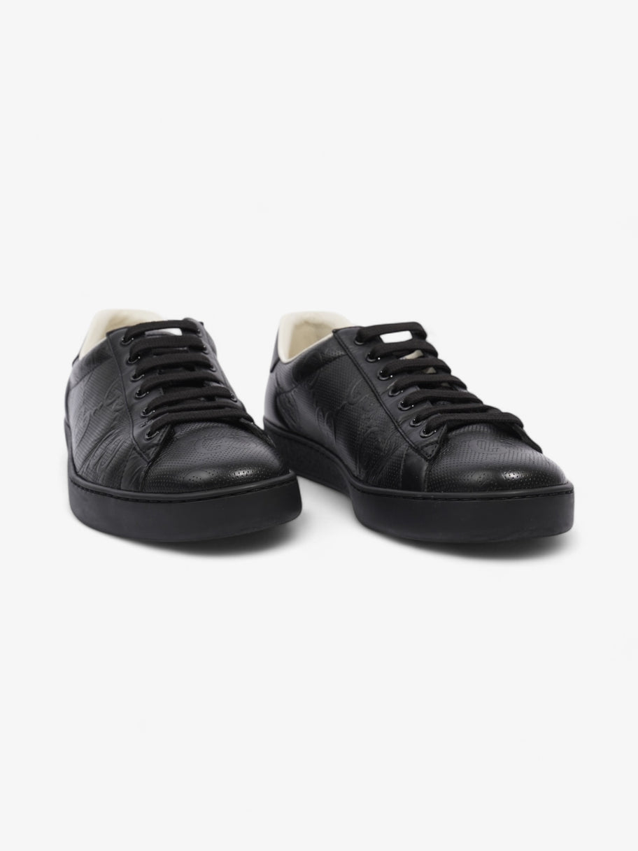 Gucci GG Ace Embossed Trainers Black Leather EU 41 UK 7 Image 2