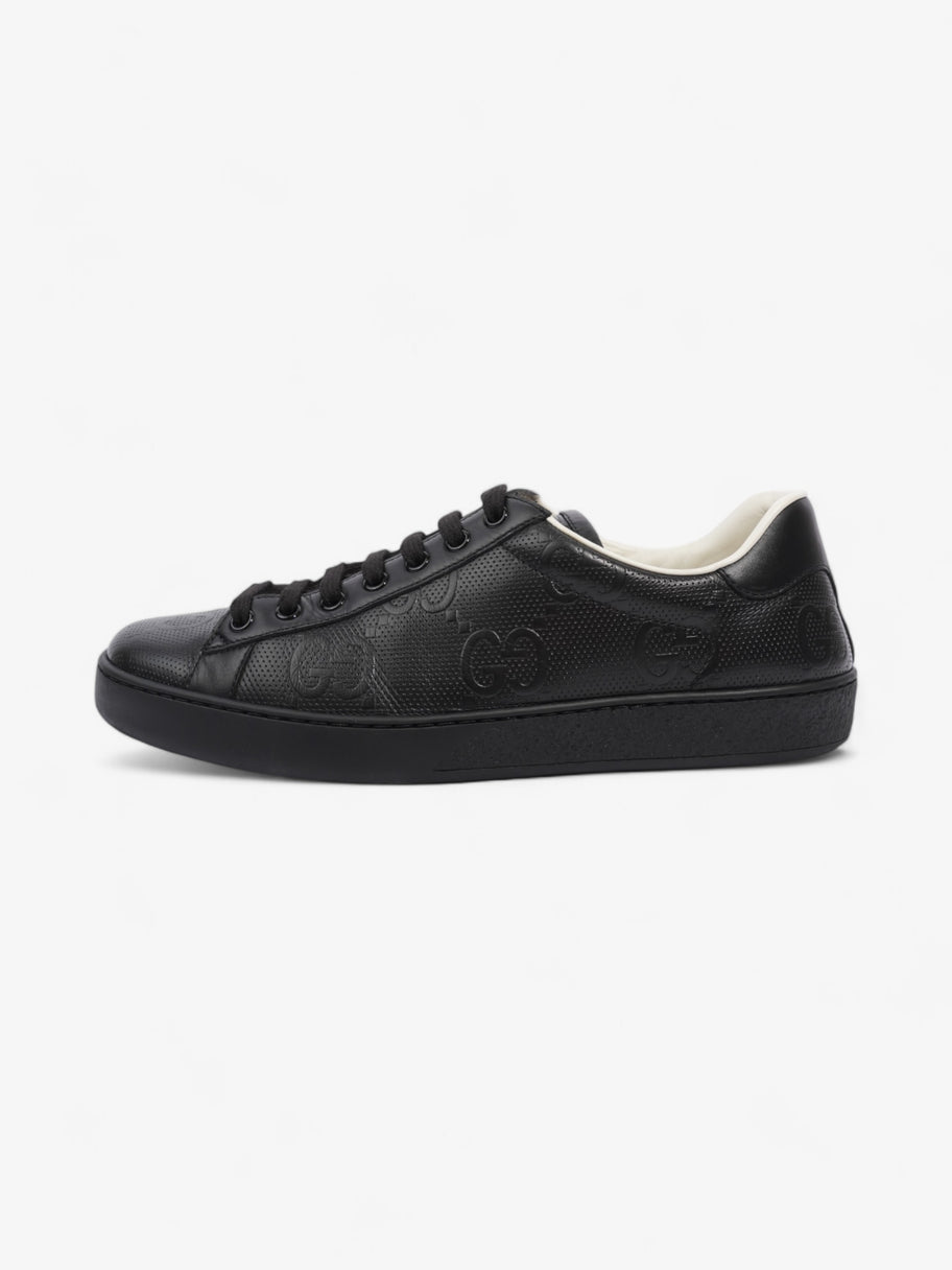 Gucci GG Ace Embossed Trainers Black Leather EU 41 UK 7 Image 5