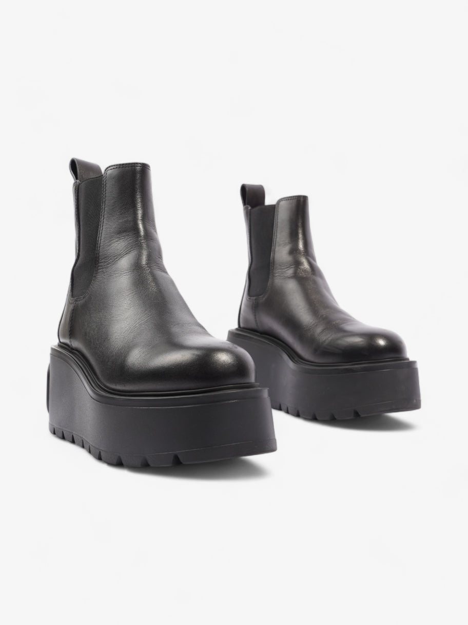 Valentino Beatle Ankle Boots 80 Black Leather EU 38 UK 5 Image 2