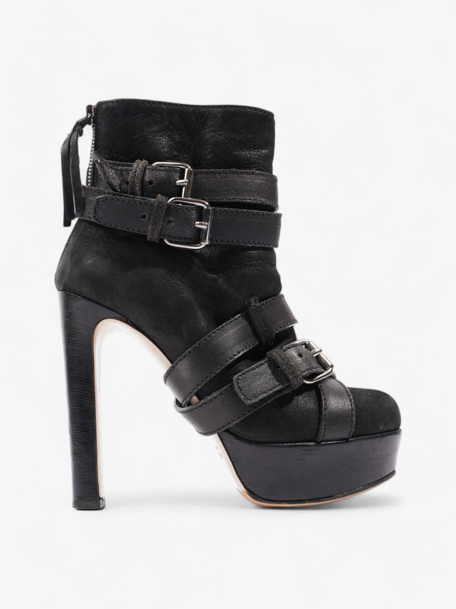 Miu Miu Buckle Strap Platform Boots 125mm Black Leather EU 36 UK 3 Image 1