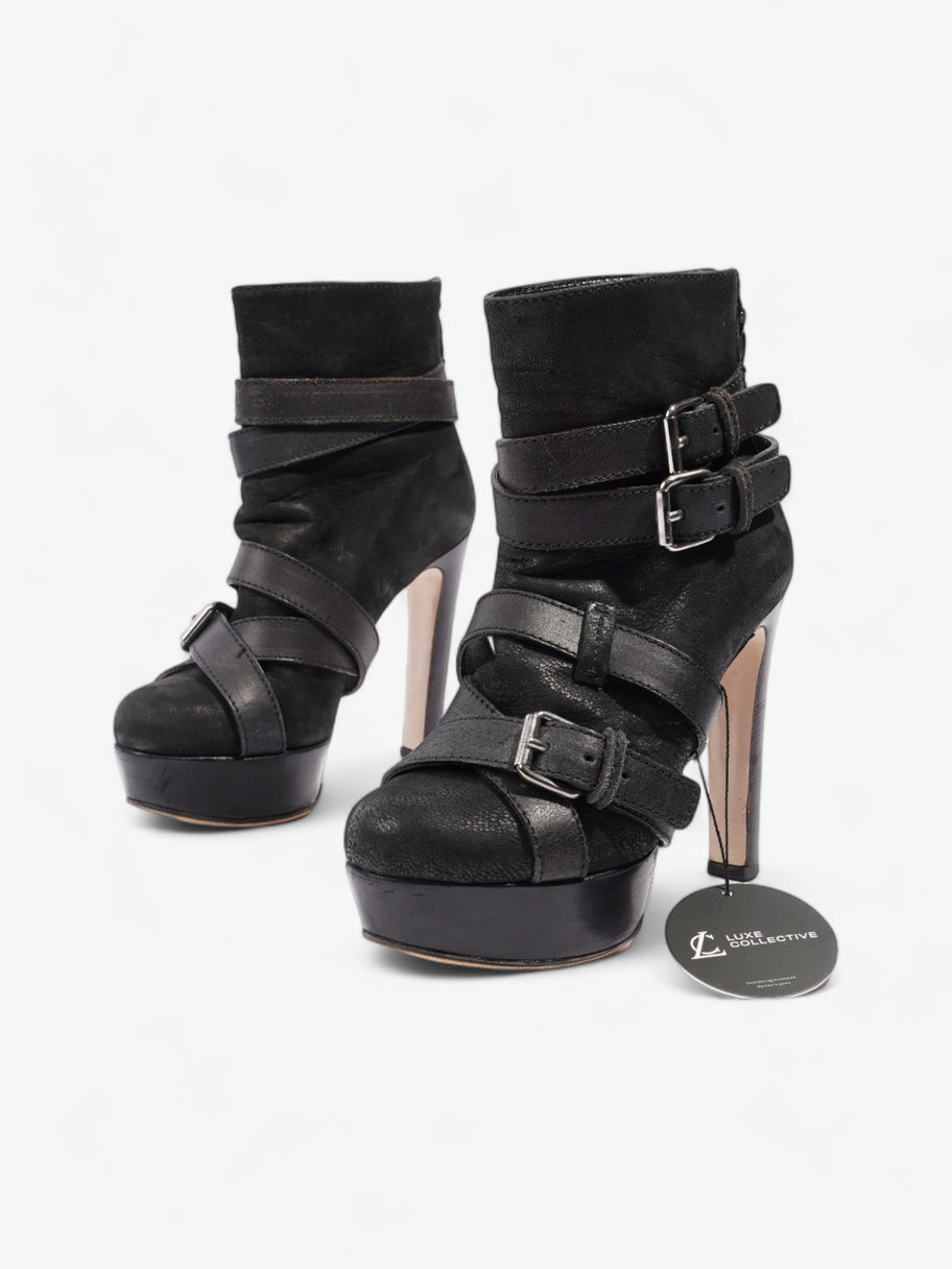 Miu Miu Buckle Strap Platform Boots 125mm Black Leather EU 36 UK 3 Image 10