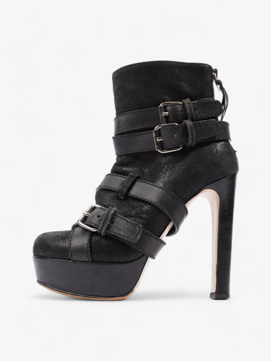 Miu Miu Buckle Strap Platform Boots 125mm Black Leather EU 36 UK 3 Image 5