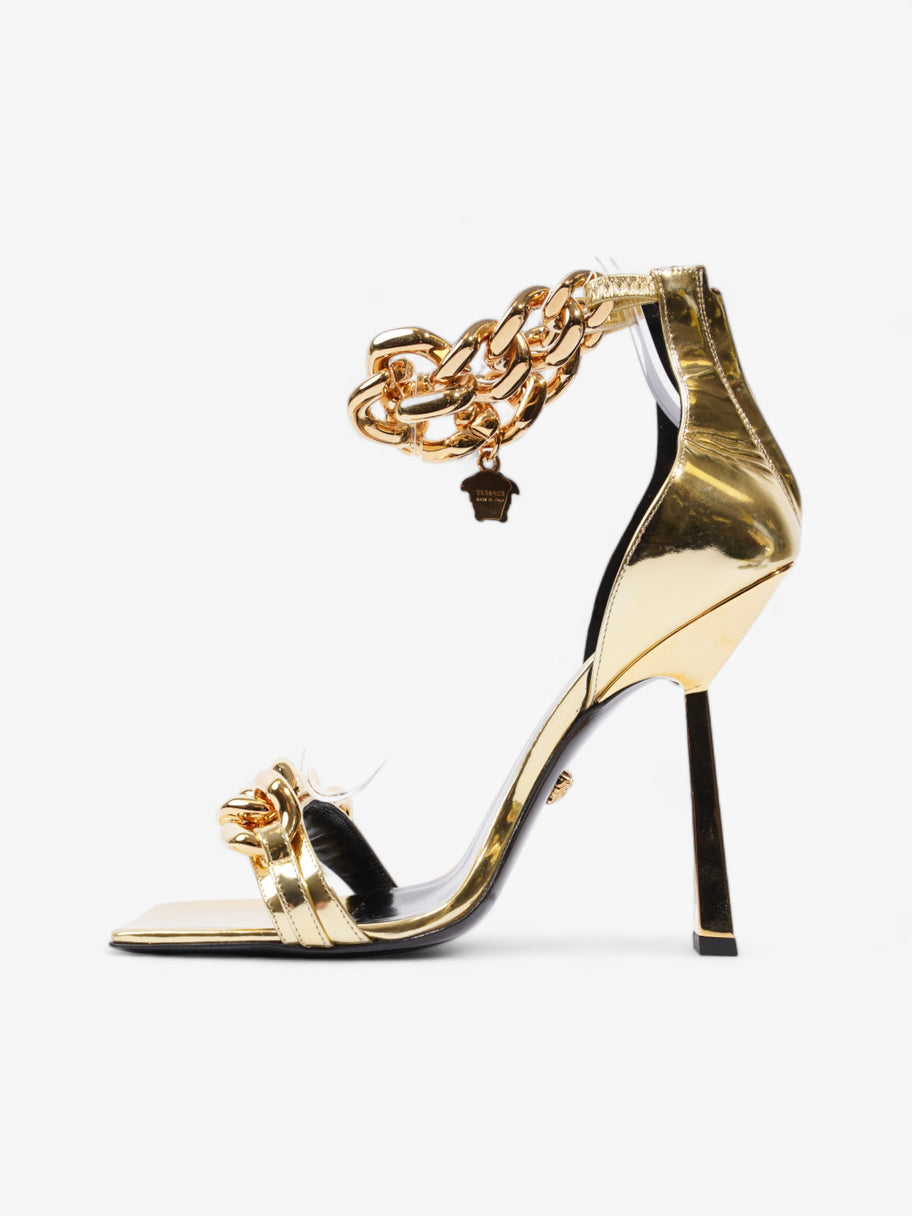 Versace Medusa Chain Heels 110 Gold Patent Leather EU 41 UK 8 Image 3