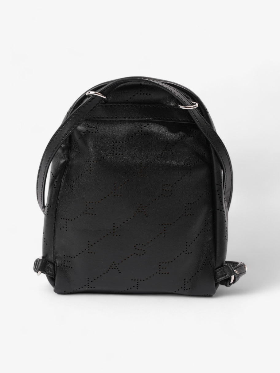 Stella McCartney Logo Embossed Backpack Black Vegan Leather Mini Image 4