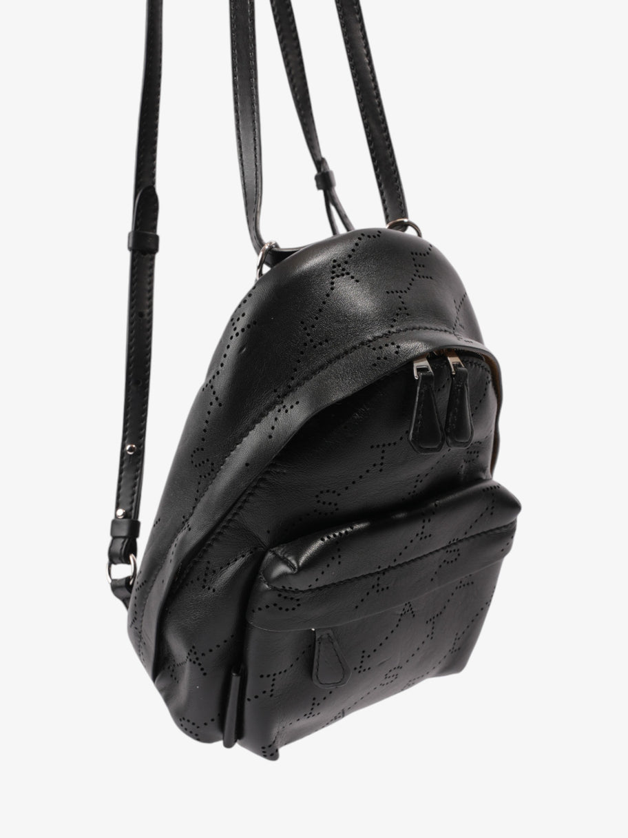 Stella McCartney Logo Embossed Backpack Black Vegan Leather Mini Image 7