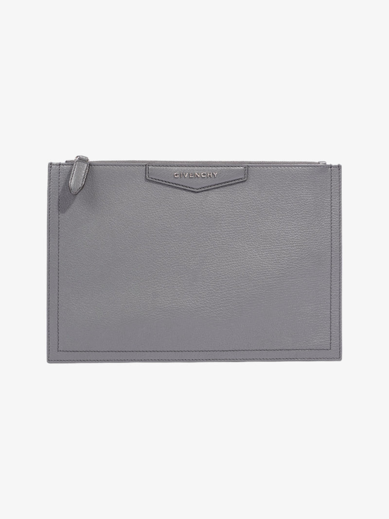  Givenchy Antigona Clutch Grey Leather