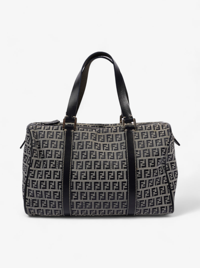  Fendi Vintage Zucchino Boston Navy / Grey Canvas