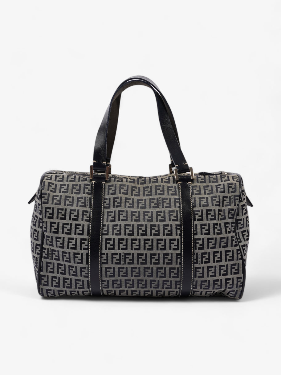 Fendi Vintage Zucchino Boston Navy / Grey Canvas Image 4