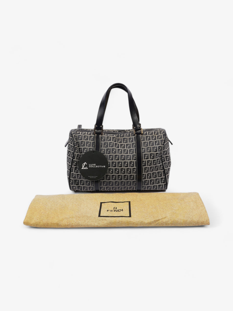 Fendi Vintage Zucchino Boston Navy / Grey Canvas Image 8