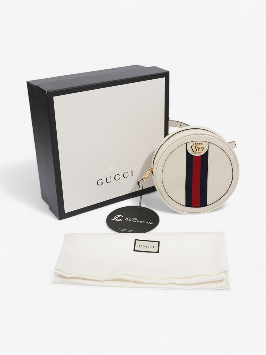 Gucci Ophidia Round Backpack White / Navy Blue / Red Leather Mini Image 8