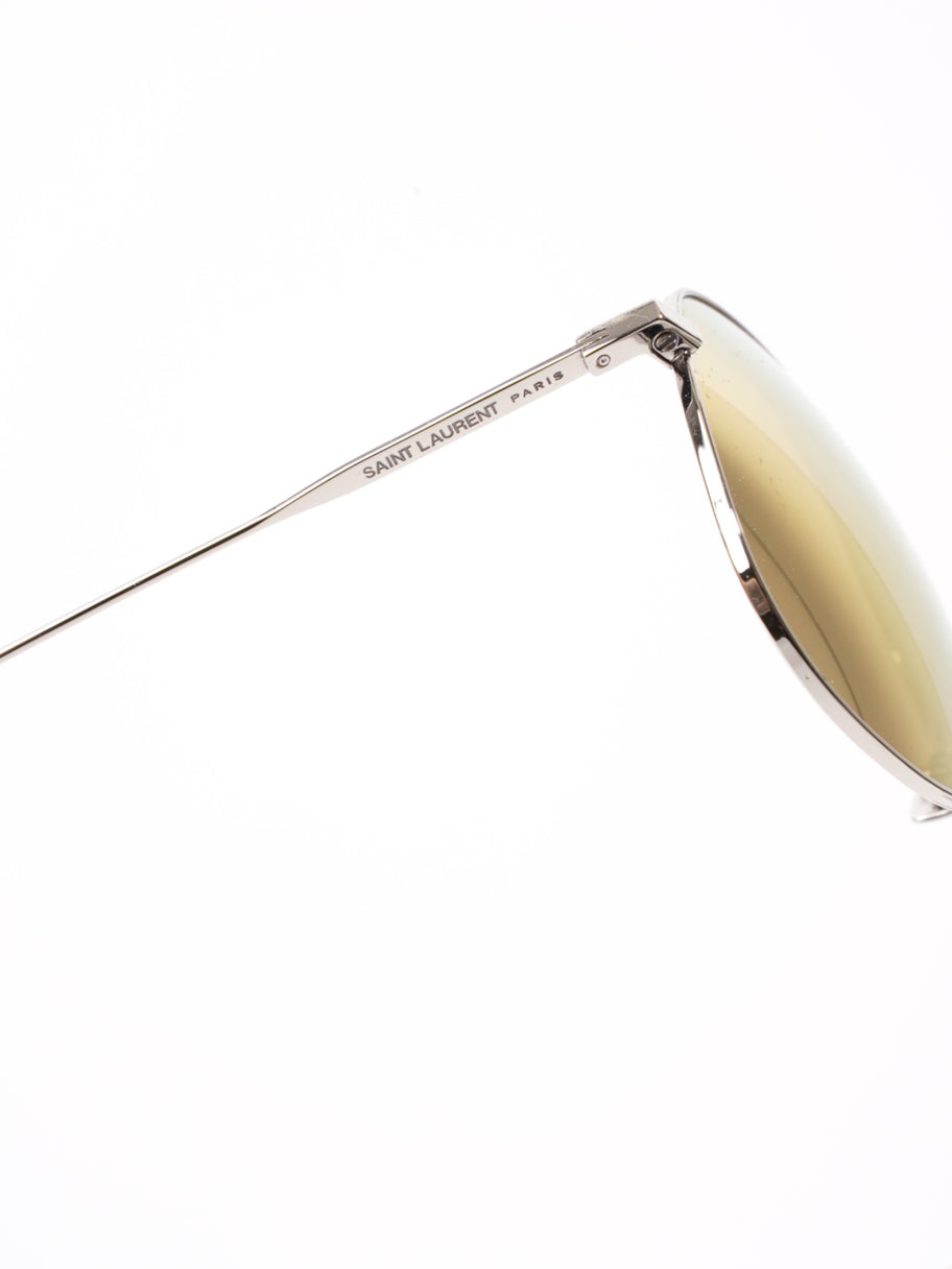 Saint Laurent Classic 11 Aviator Sunglasses Silver / Yellow Lends Base Metal 145mm Image 3