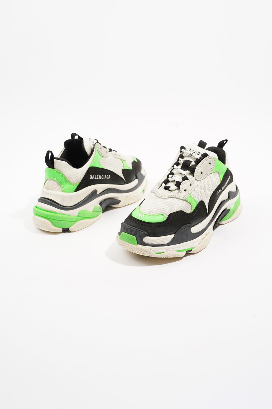 Triple S White / Black / Green Mesh EU 37 UK 4 Image 9