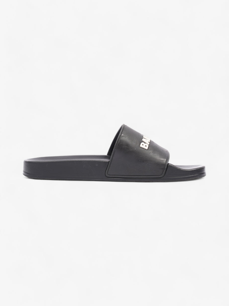 Balenciaga Logo Pool Slide Black / White Rubber EU 41 UK 8 Image 4