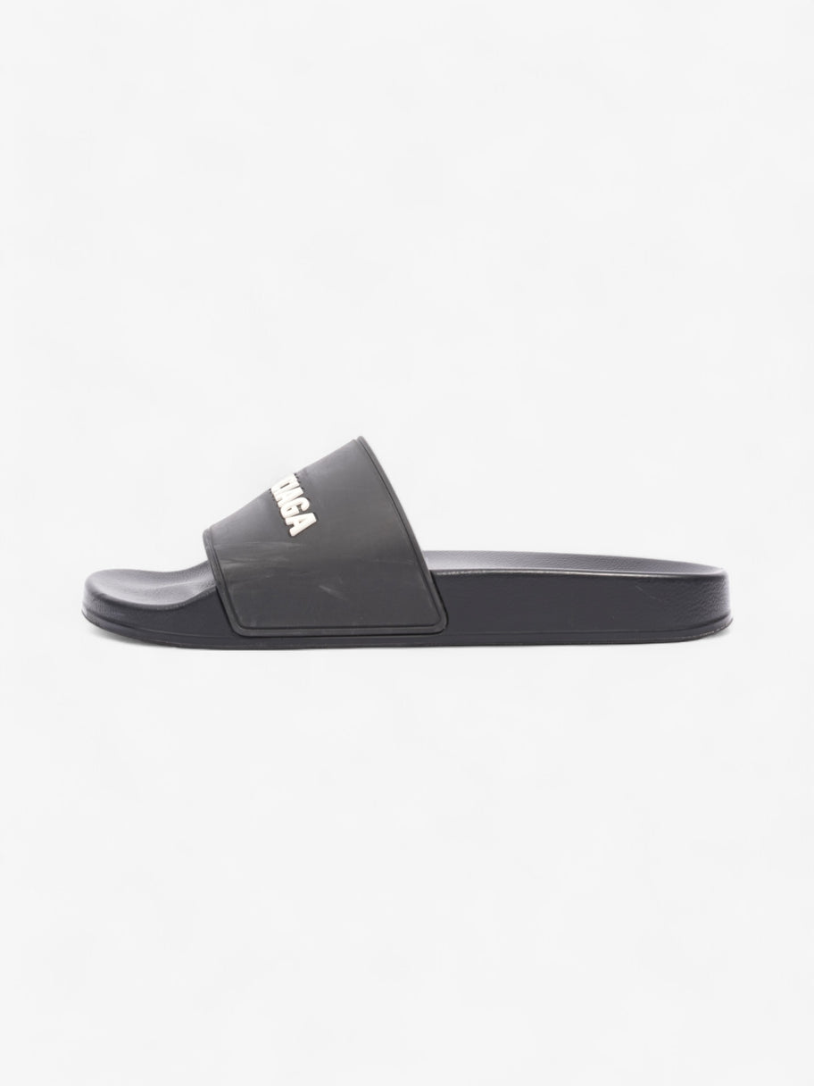 Balenciaga Logo Pool Slide Black / White Rubber EU 41 UK 8 Image 5