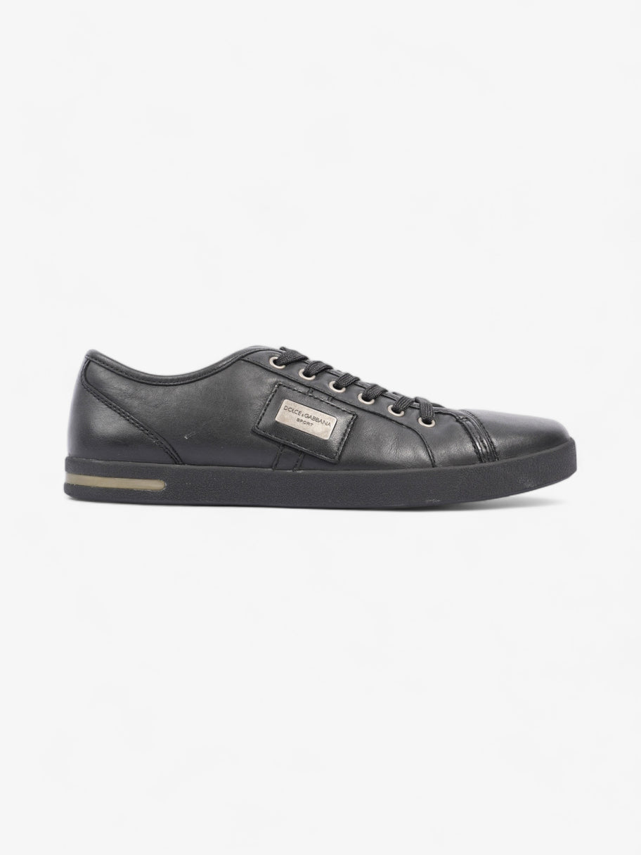 Dolce and Gabbana Logo Plaque Sneakers Black Leather EU 40.5 UK 6.5 Image 1