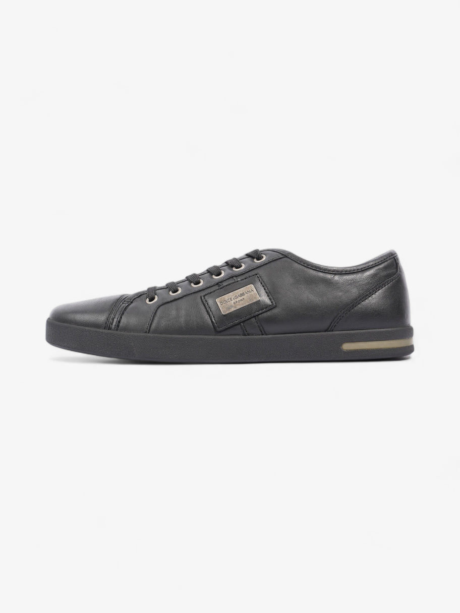 Dolce and Gabbana Logo Plaque Sneakers Black Leather EU 40.5 UK 6.5 Image 5