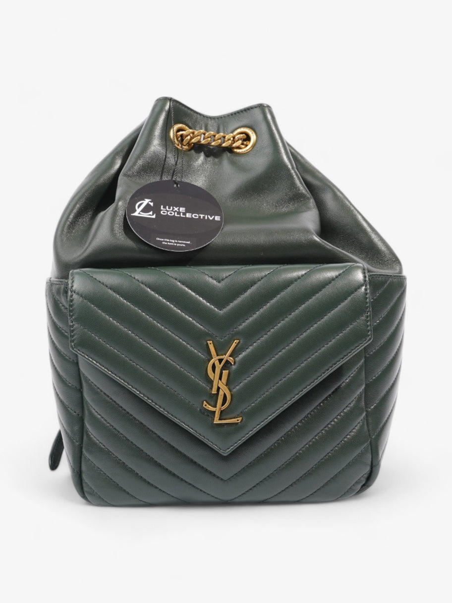 Saint Laurent Joe Monogram Backpack Dark Green Matelasse Leather Image 8