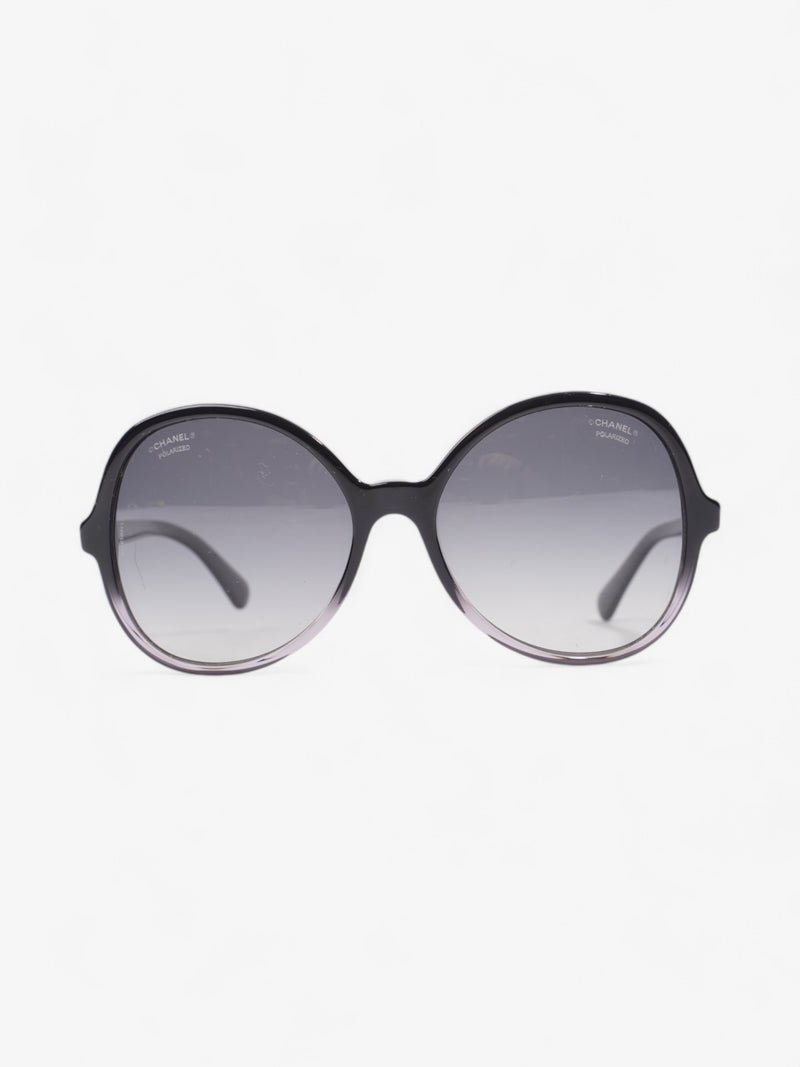  Chanel Oversized Round Sunglasses Black Acetate 140mm