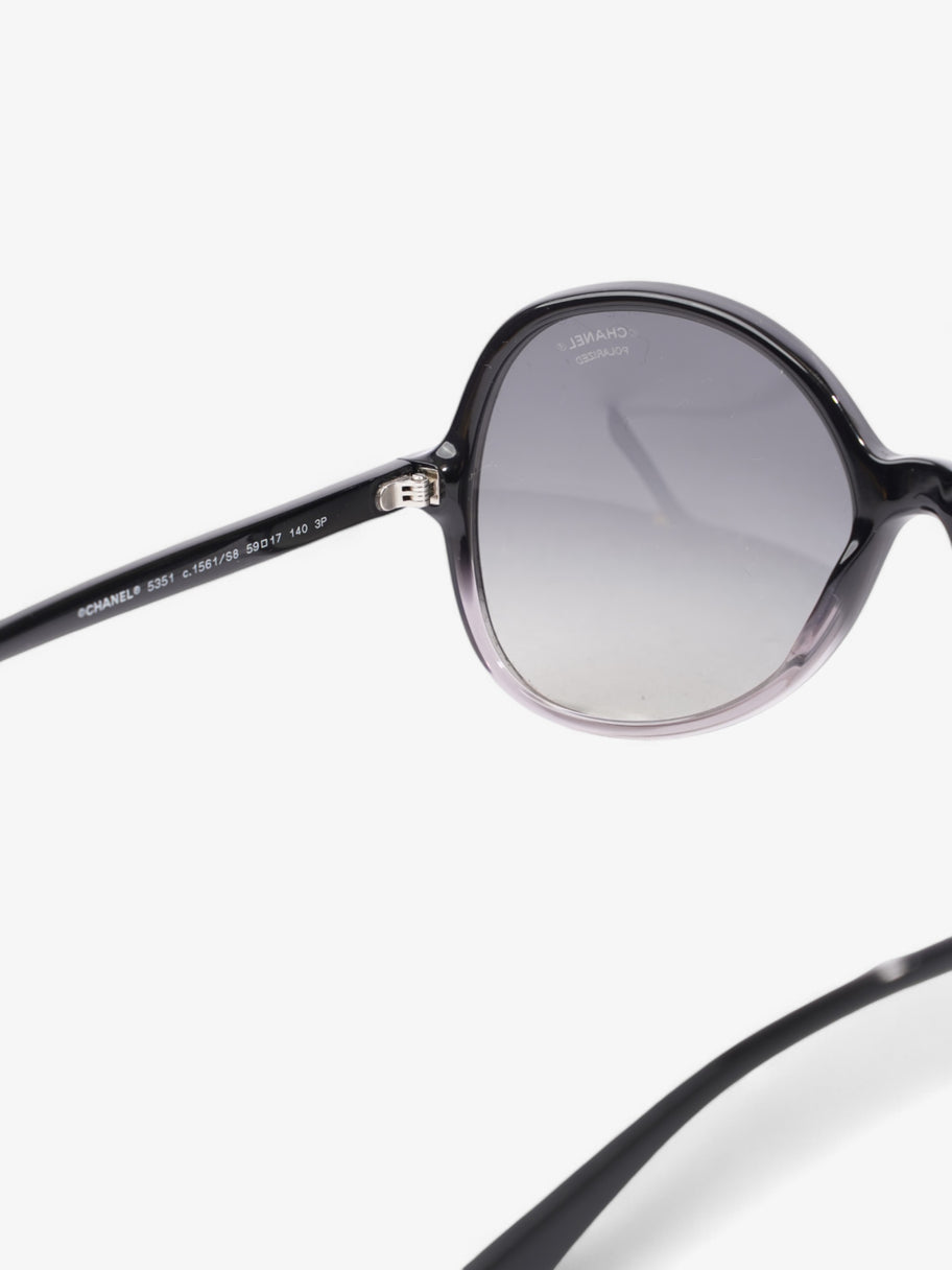 Chanel Oversized Round Sunglasses Black Acetate 140mm Image 5