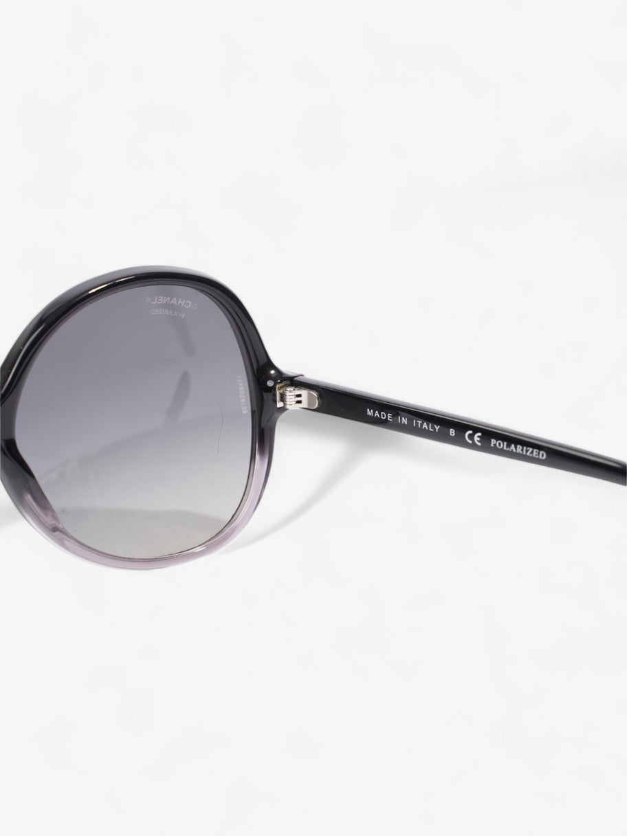 Chanel Oversized Round Sunglasses Black Acetate 140mm Image 6