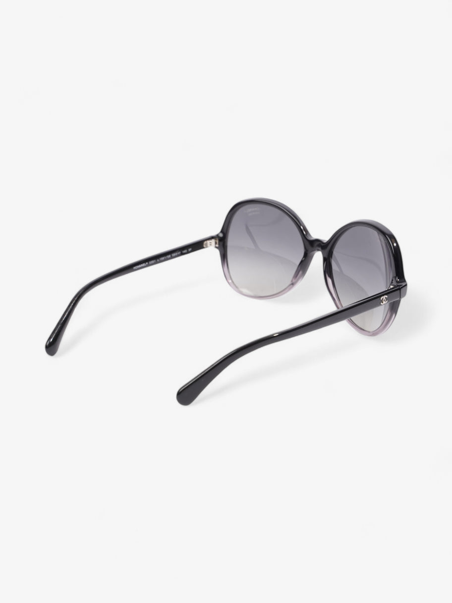 Chanel Oversized Round Sunglasses Black Acetate 140mm Image 7