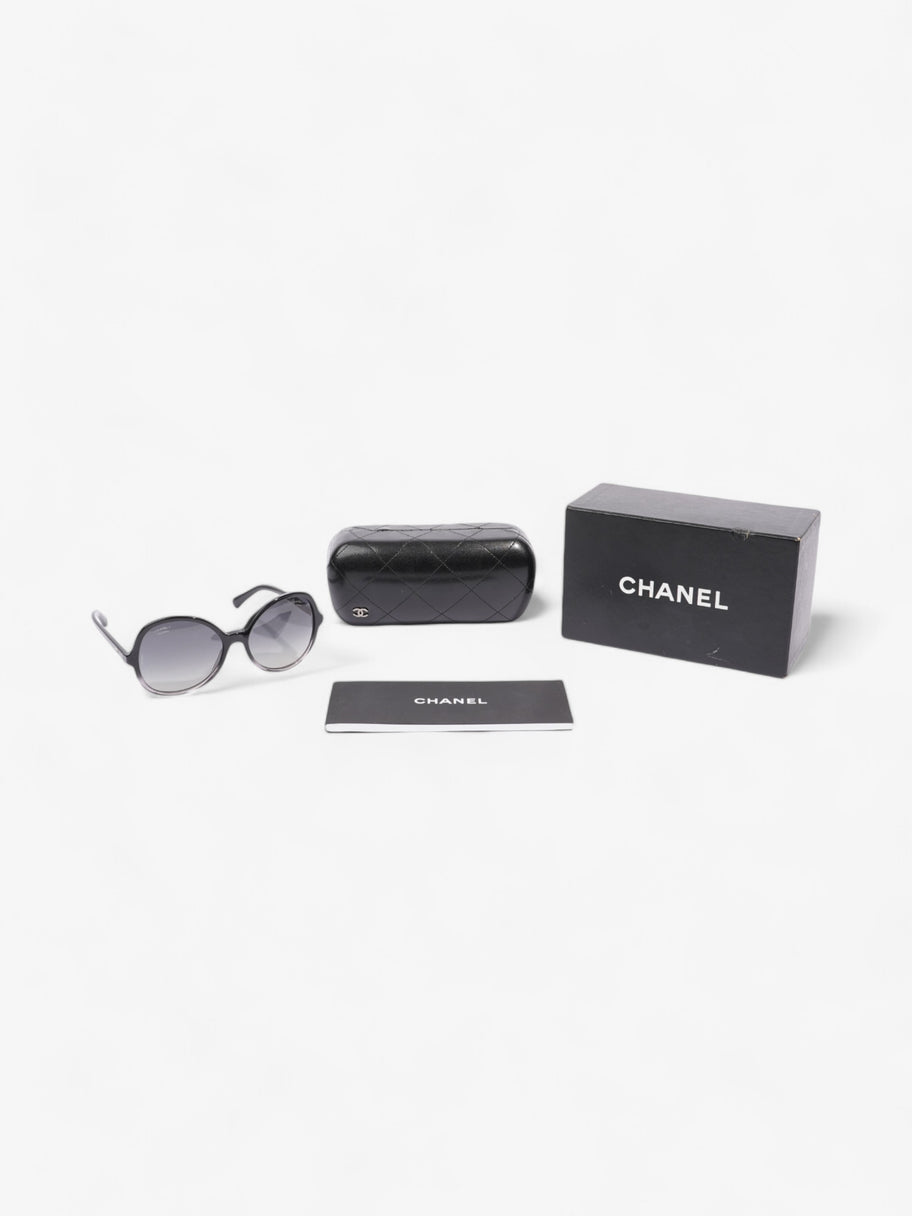 Chanel Oversized Round Sunglasses Black Acetate 140mm Image 8