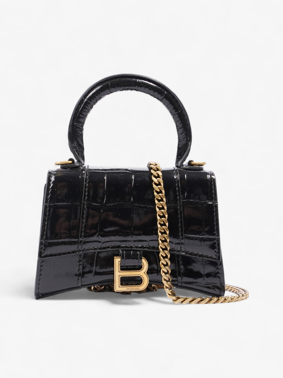 Balenciaga Hourglass Black Embossed Leather Mini Image 1