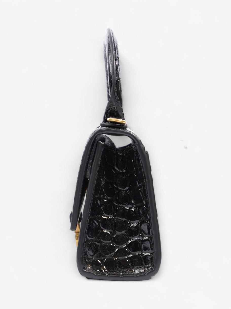 Balenciaga Hourglass Black Embossed Leather Mini Image 3