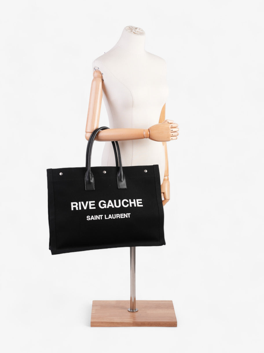 Saint Laurent Rive Gauche Tote Black Canvas Large Image 2