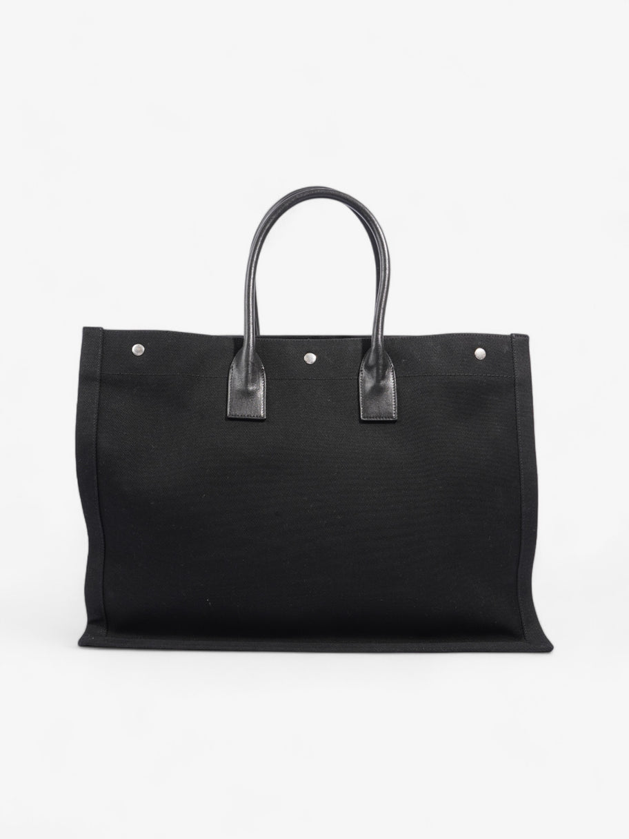 Saint Laurent Rive Gauche Tote Black Canvas Large Image 4