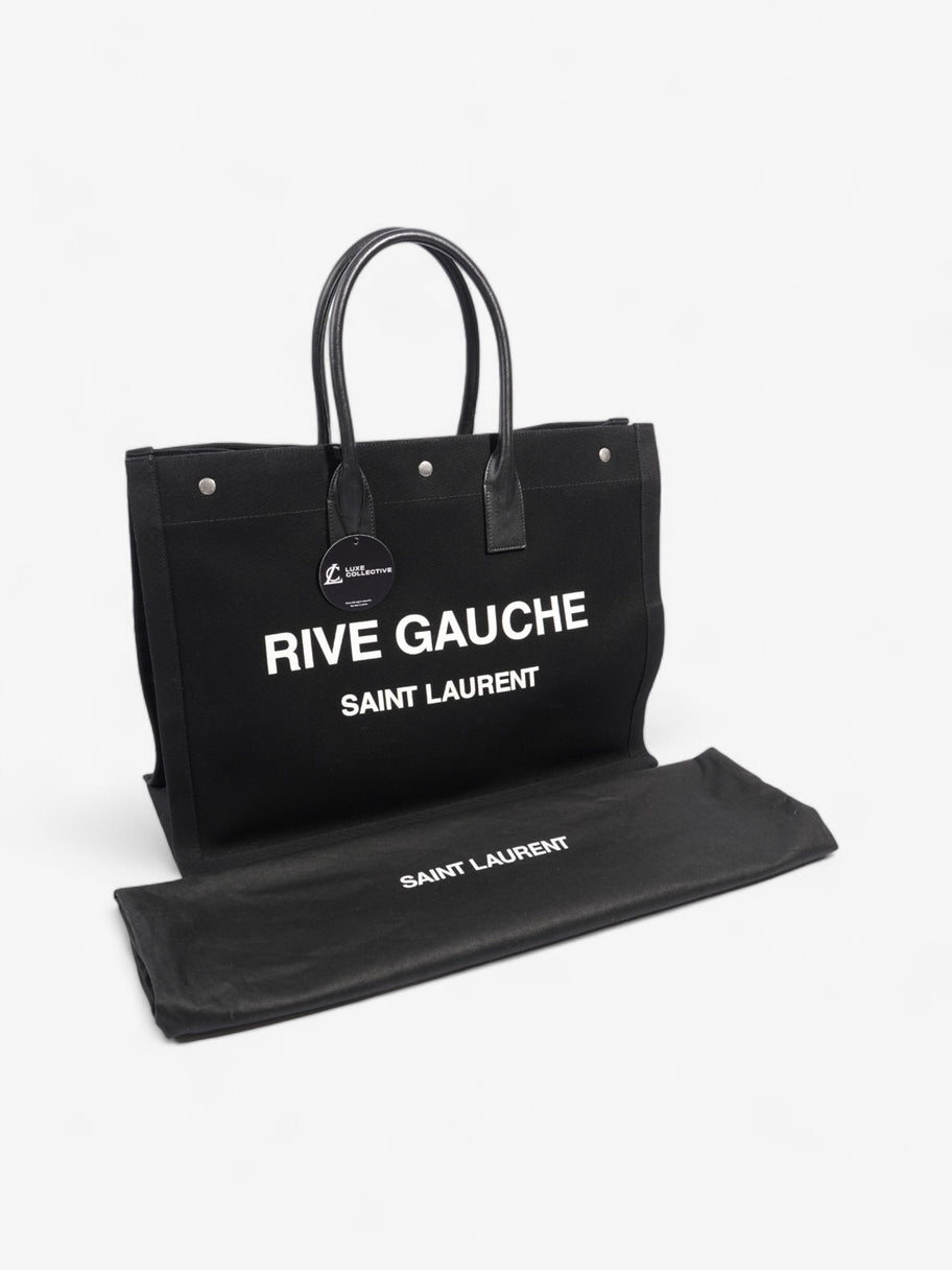 Saint Laurent Rive Gauche Tote Black Canvas Large Image 8